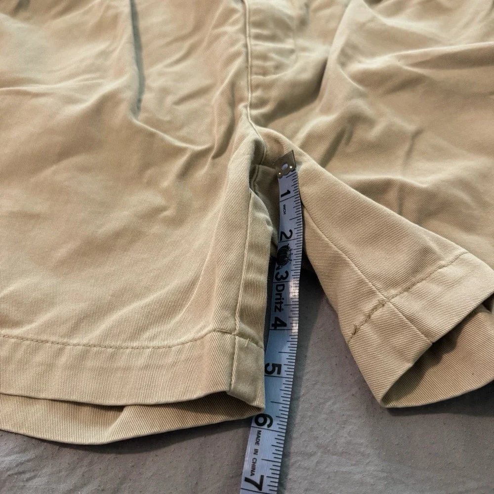 Polo Ralph Lauren 100% Cotton Pleated Chino Shorts Khaki Men's Size 38 - Picture 2 of 6